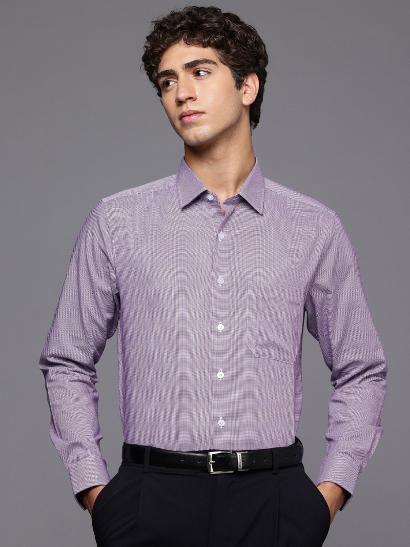 Louis Philippe Men Slim Fit Easy to Iron Premium Cotton Full Sleeve Formal Shirt