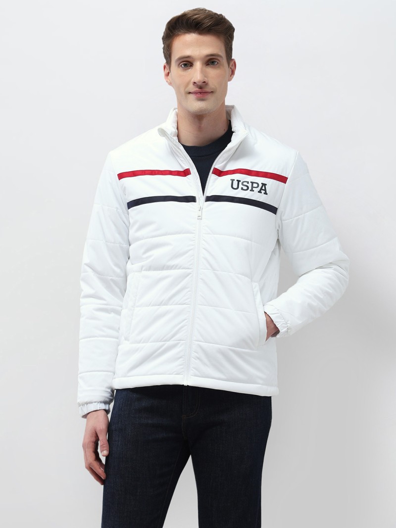 U.S. Polo Assn. Brand Logo Detail Striped Padded Jacket
