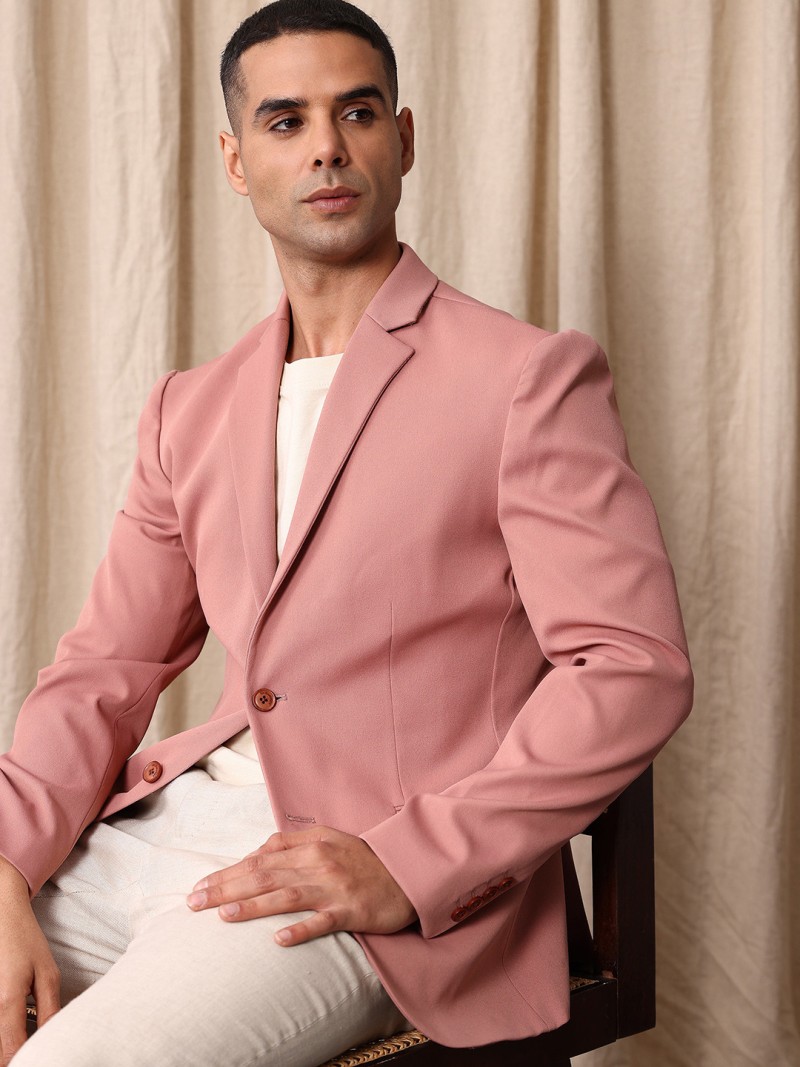 Mr Bowerbird Mr. Bowerbird Tailored Fit Notched Lapel Single-Breasted Smart Casual Blazer