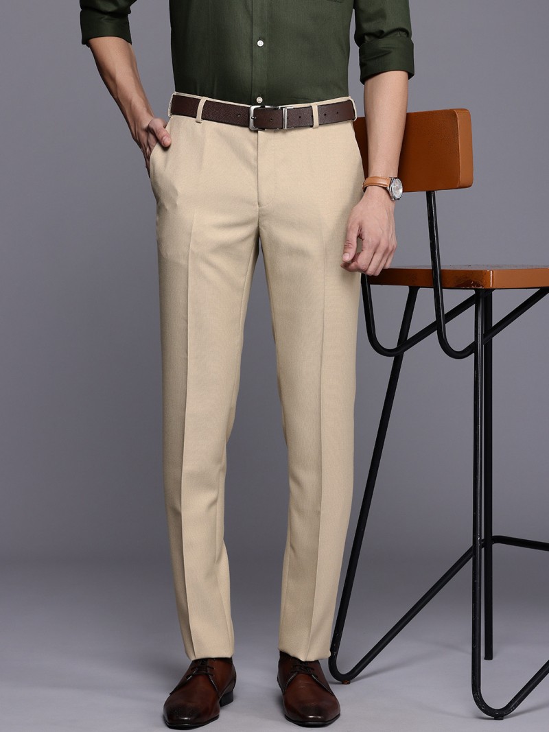 Raymond Men Textured Slim Fit Formal Trousers