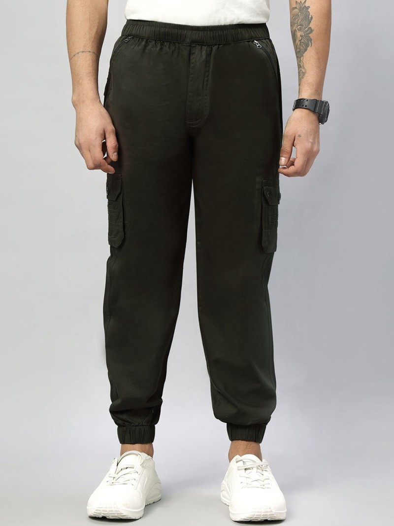 HO BINDAASS Men Relaxed Jogger Cotton Cargos Trousers