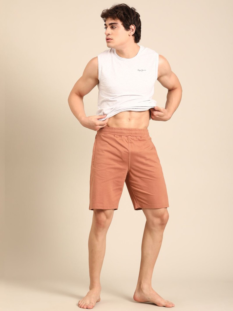 Pepe Jeans Men Solid Mid-Rise Lounge Shorts