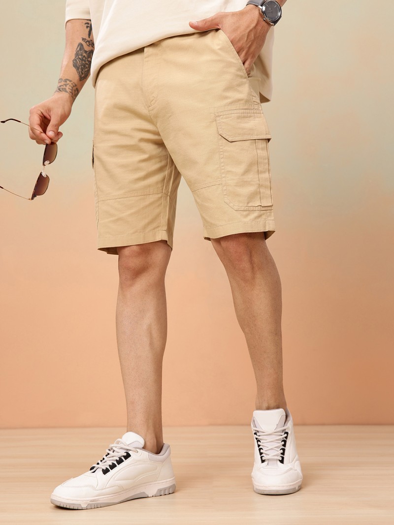 Mast & Harbour Men Pure Cotton Cargo Shorts