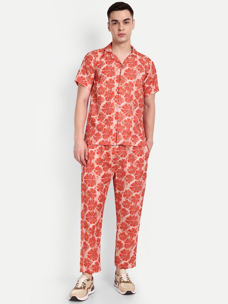 TILISM Men Printed Short Sleeves Shirt & Trousers