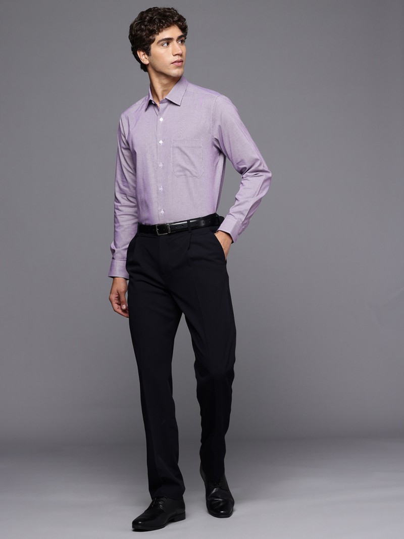 Louis Philippe Men Slim Fit Easy to Iron Premium Cotton Full Sleeve Formal Shirt