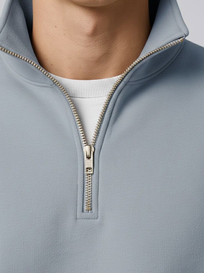 Maniac Men Plain High Neck Full Sleeve Pullover Sweatshirt