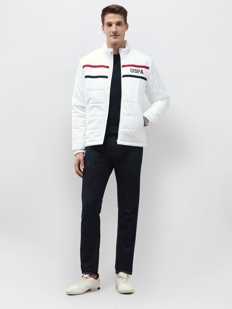 U.S. Polo Assn. Brand Logo Detail Striped Padded Jacket